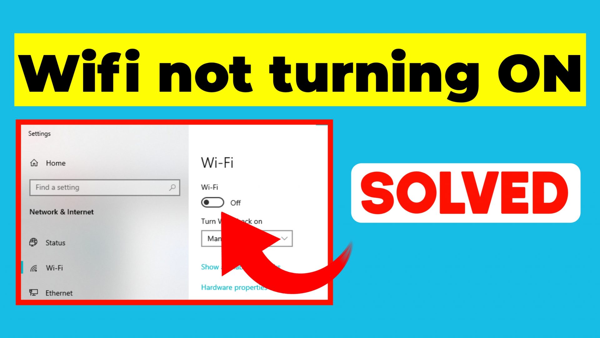 Wifi icon not turning on Laptop