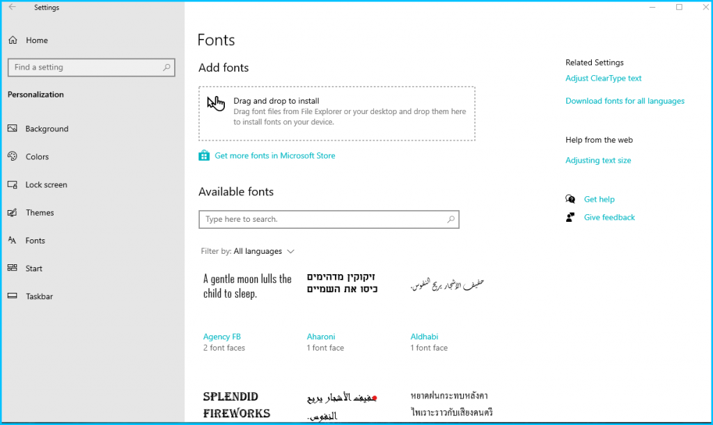 how to install font in windows 10