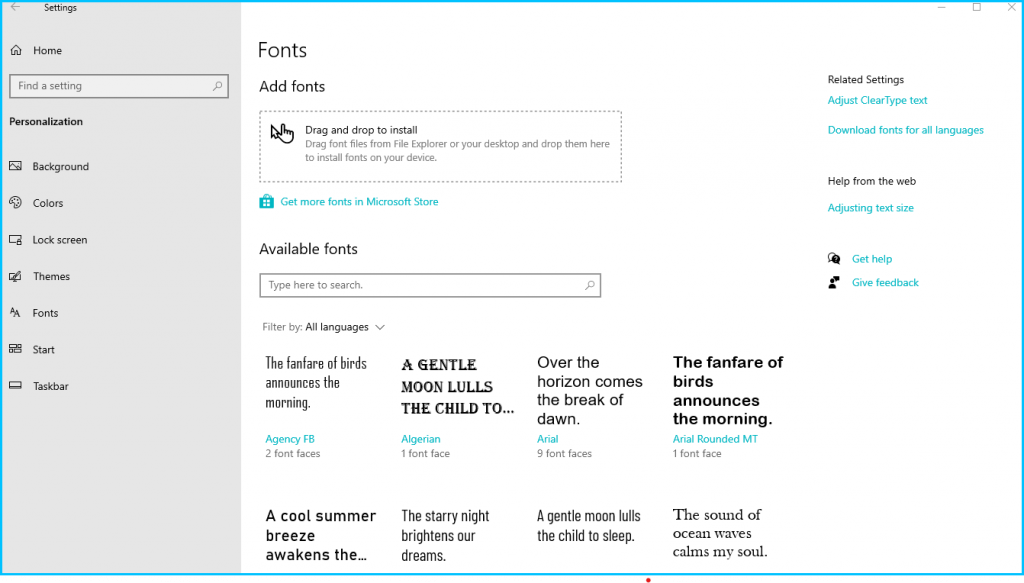 how to install font in windows 10