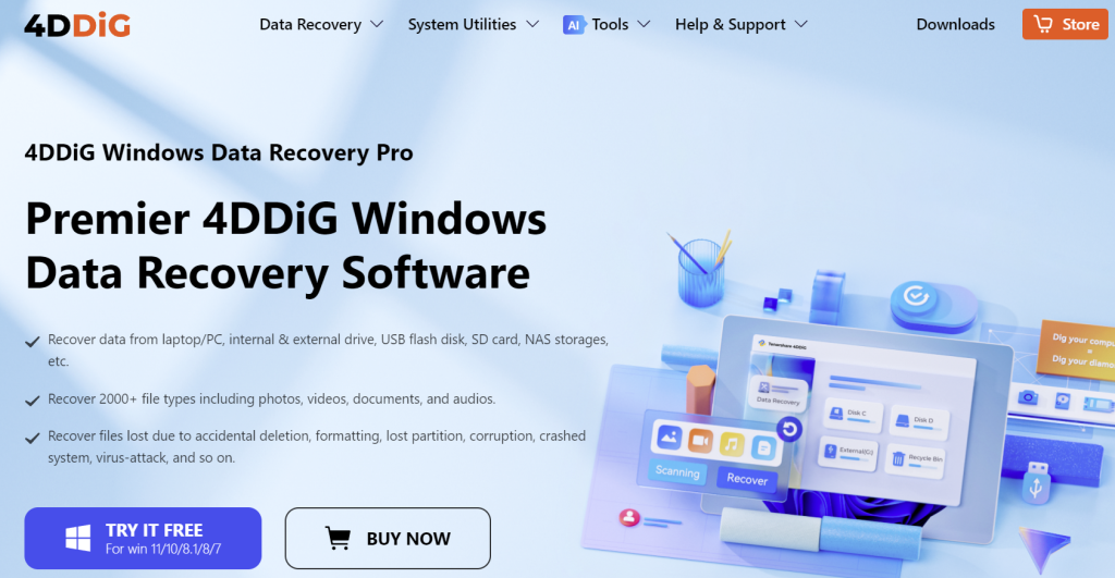 4DDiG Data Recovery Software